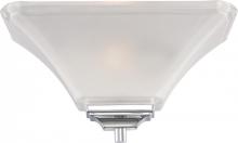 Nuvo 60/5373 - Parker - 1 Light Wall Sconce - Brushed Nickel with Sandstone Etched Glass - Polished Chrome Finish