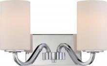 Nuvo 60/5802 - Willow - 2 Light Vanity with White Glass - Polished Nickel Finish