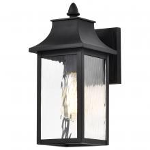Nuvo 60/5997 - Austen Collection Outdoor 13 inch Small Wall Light; Matte Black Finish with Clear Water Glass