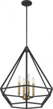 Nuvo 60/6361 - Orin - 4 Light Large Pendant - Aged Bronze Finish with Vinatage Brass Accents