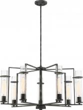 Nuvo 60/6387 - Donzi - 7 Light Chandelier with Clear Seeded Glass - Iron Black Finish