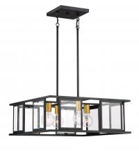 Nuvo 60/6414 - Payne - 4 Light Pendant with Clear Beveled Glass - Midnight Bronze Finish