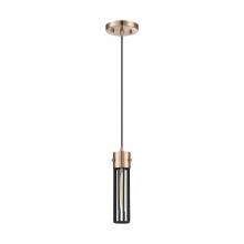 Nuvo 60/6612 - Eaves- 1 Light Pendant - with Matte Black Cage - Copper Brushed Brass Finish