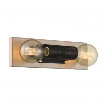 Nuvo 60/6662 - Passage - 2 Light Vanity - Copper Brushed Brass Finish with Black Mesh