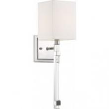 Nuvo 60/6682 - Thompson - 1 Light Wall Sconce - with White Linen Shade - Polished Nickel Finish