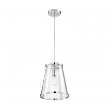 Nuvo 60/6698 - Bruge - 1 Light Pendant - with Clear Glass - Polished Nickel Finish