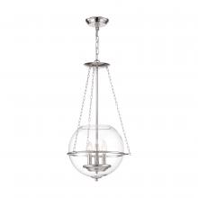 Nuvo 60/6952 - Odyssey - 3 Light Pendant - with Clear Glass - Polished Nickel Finish