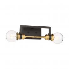 Nuvo 60/6972 - Intention - 2 Light Vanity - Warm Brass and Black Finish
