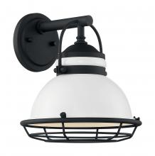 Nuvo 60/7081 - Upton - 1 Light Sconce with- Gloss White and Textured Black Finish