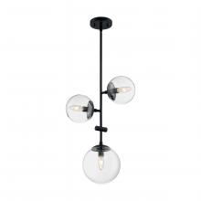 Nuvo 60/7134 - Sky - 3 Light Pendant with Clear Glass - Matte Black Finish
