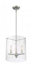 Nuvo 60/7187 - Bransel - 3 Light Pendant with Seeded Glass - Brushed Nickel Finish