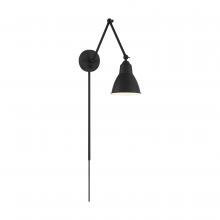 Nuvo 60/7366 - Fulton Swing Arm Lamp; Matte Black with Switch