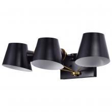 Nuvo 60/7383 - Baxter; 3 Light Vanity; Black with Burnished Brass