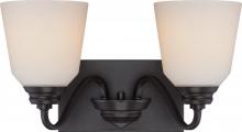 Nuvo 62/377 - Calvin - 2 Light Vanity Fixture with Satin White Glass - LED Omni Included