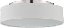 Nuvo 62/526 - Heather - LED Flush with White Linen Shade - Polished Nickel Finish