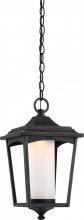 Nuvo 62/824 - Essex - LED Hanging Lantern with Etched Glass - Sterling Black Finish