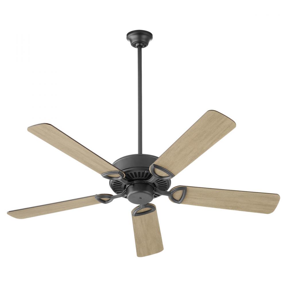 52" 3-Speed Pull Chain Estate Fan - Matte Black & Weathered Gray