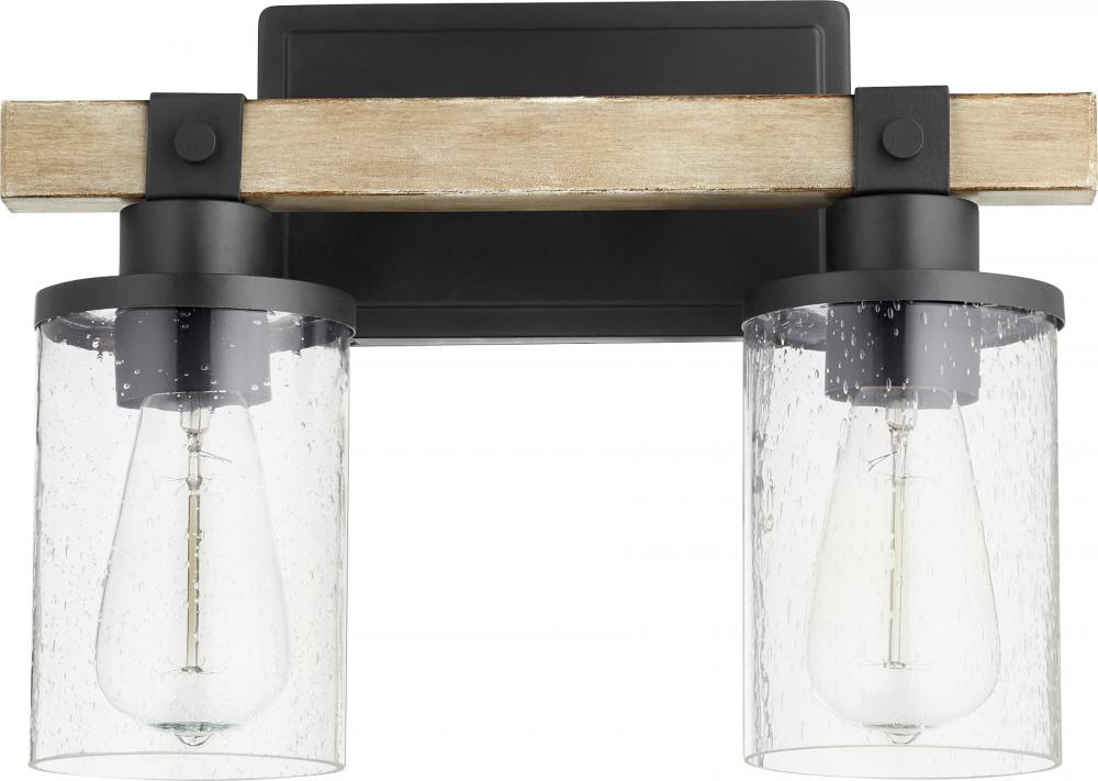 14" 2-Light Alpine Vanity - Black & Driftwood