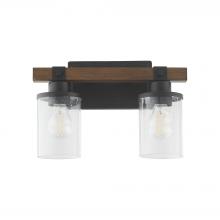 Quorum 5089-2-69 - 14" 2-Light Alpine Vanity - Textured Black & Walnut