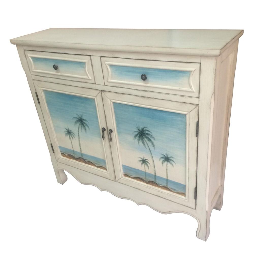 Crestview Collection Seaside Coastal Scene Cupboard