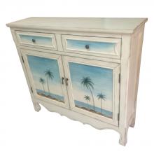 Crestview Collection CVFZR1415 - Crestview Collection Seaside Coastal Scene Cupboard