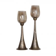 Uttermost 18848 - Uttermost Badal Antiqued Gold Candleholders Set/2