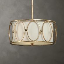 Uttermost 21955 - Uttermost Ovala 3 Light Gold Drum Pendant