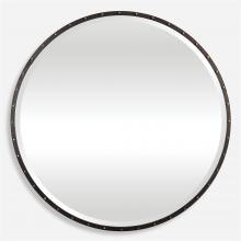 Uttermost 09456 - 42" Benedo Round Mirror - Black with Antique Gold