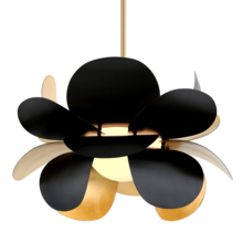 Corbett 308-43-GL/SBK - 35" 1-Light Ginger Pendant - Soft Black & Gold Leaf