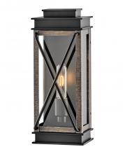 Hinkley 11190BK - 15" 1-Light Exterior Wall Mount Lantern - Black & Driftwood Gray
