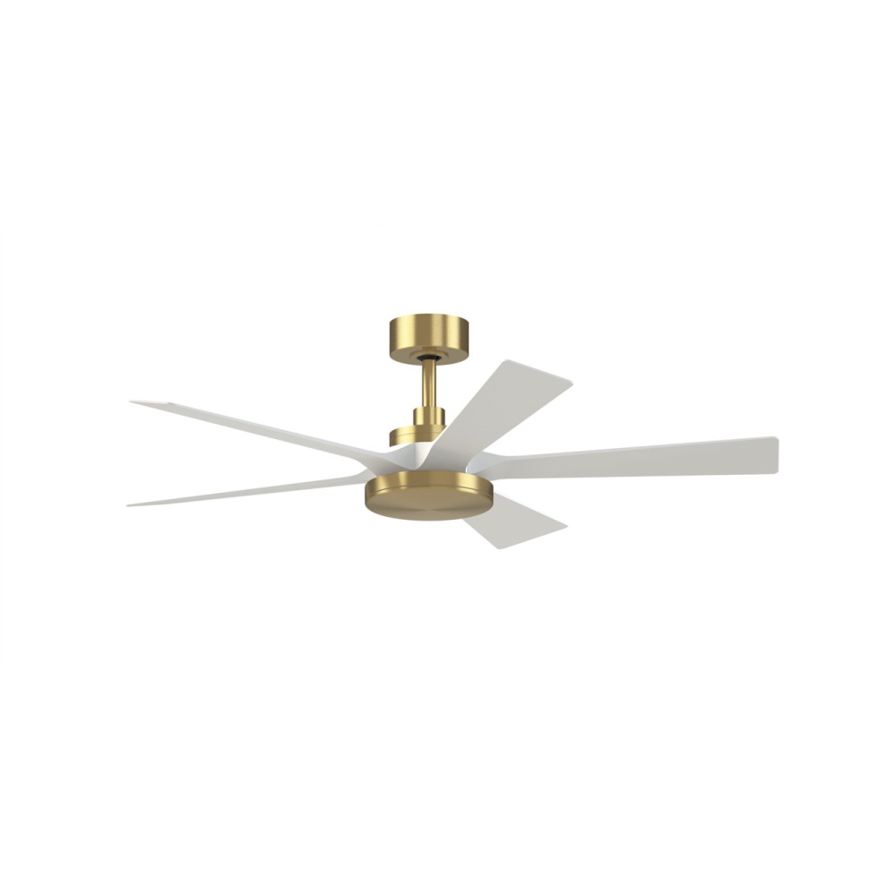 52" DC Motor Up/Down CCT-LED TorchAire - Brushed Satin Brass with White Blades