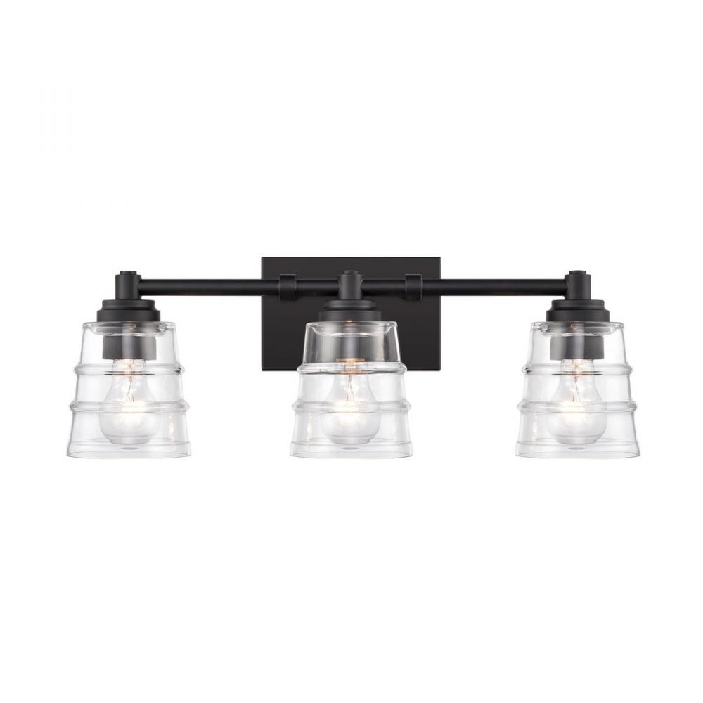 Pulsate 21.5'' Wide 3-Light Vanity Light - Matte Black