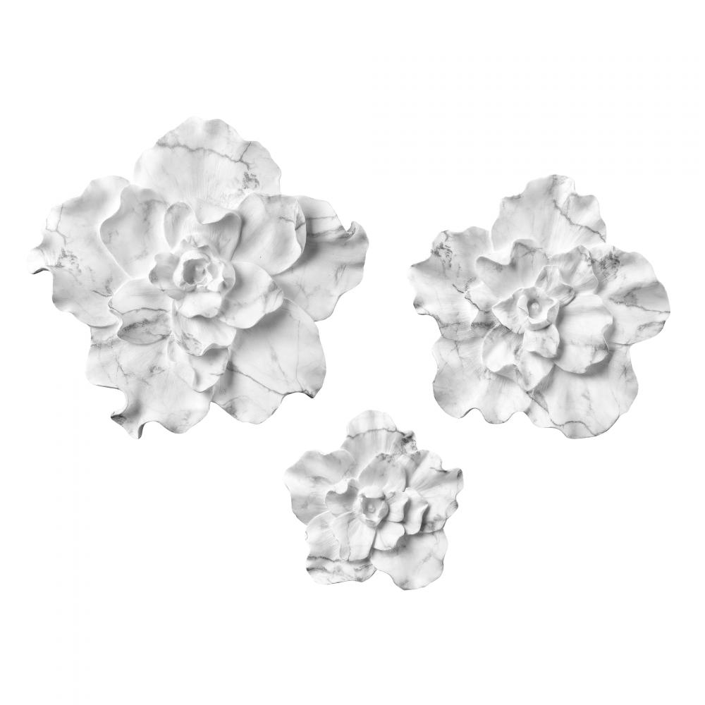 20" Blume Dimensional Wall Art Trio - White Marble