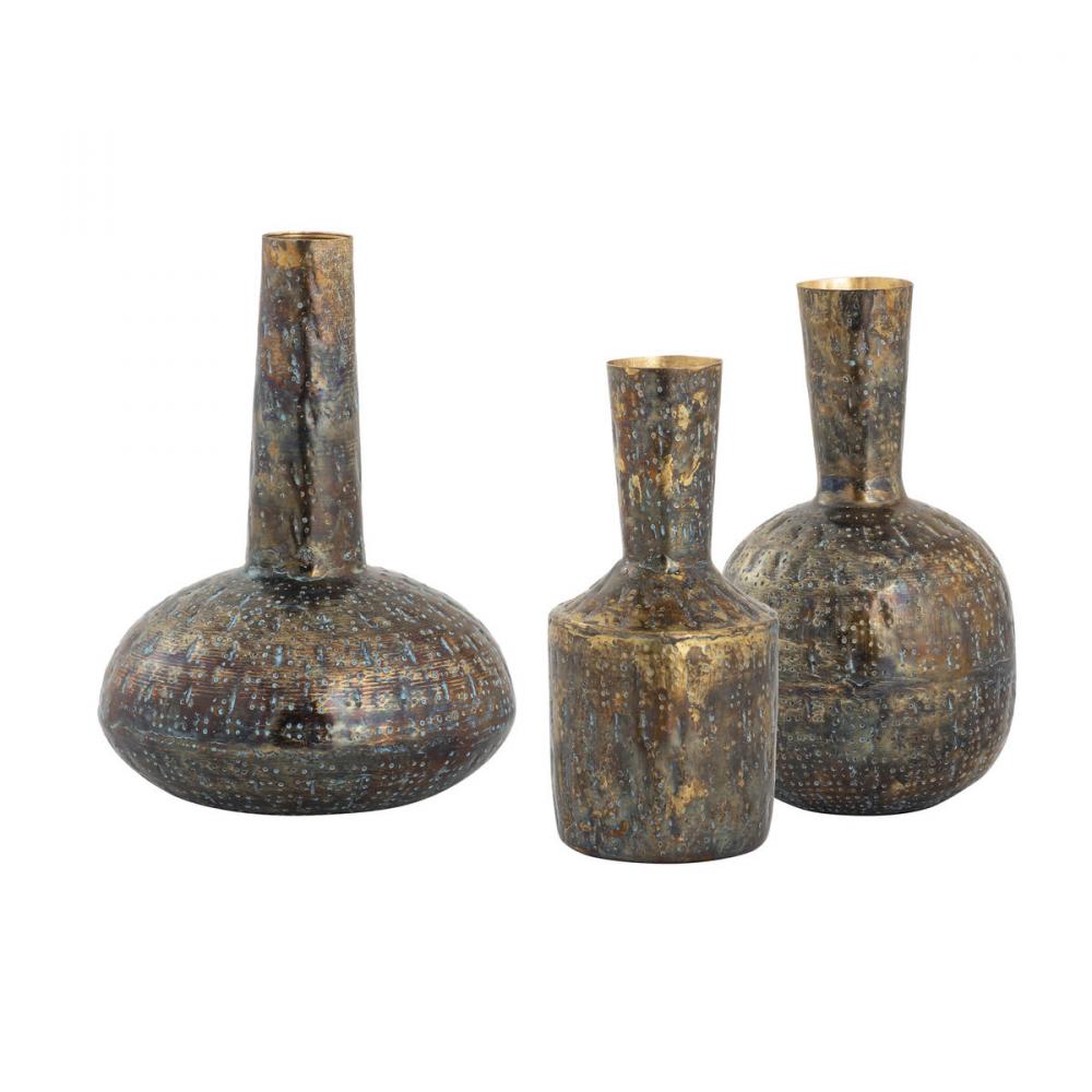 Fowler Vase - Set of 3 Patinated Brass (2 pack)