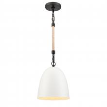 ELK Home 47801/1 - Downington 8.75'' Wide 1-Light Mini Pendant - Matte Black with Matte White